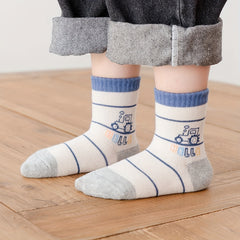 5 Pairs of Car Pattern Socks for Boys - All Seasons