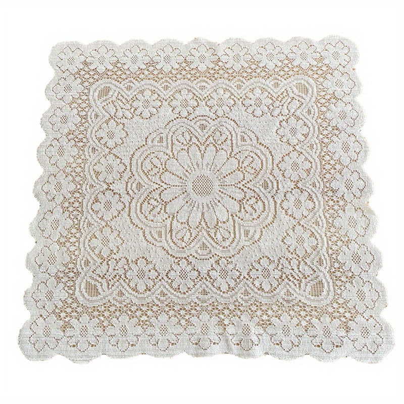 Polyester Round Lace Tablecloth Cafe Desktop Decoration Background Cloth
