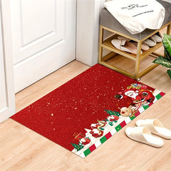 1pc Christmas Decorative Rug Hand Washable Carpet