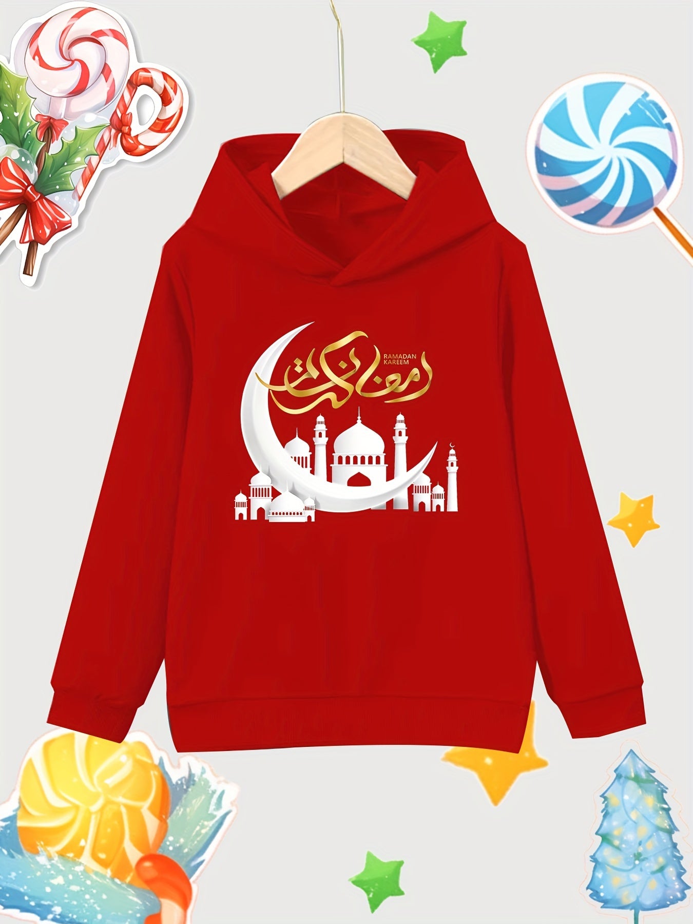 Moon City Girls Cotton Hooded Sweatshirt for Autumn Winter