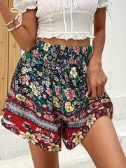 High Waist Floral Print Shorts Boho Shorts For Spring & Summer Women's Clothing