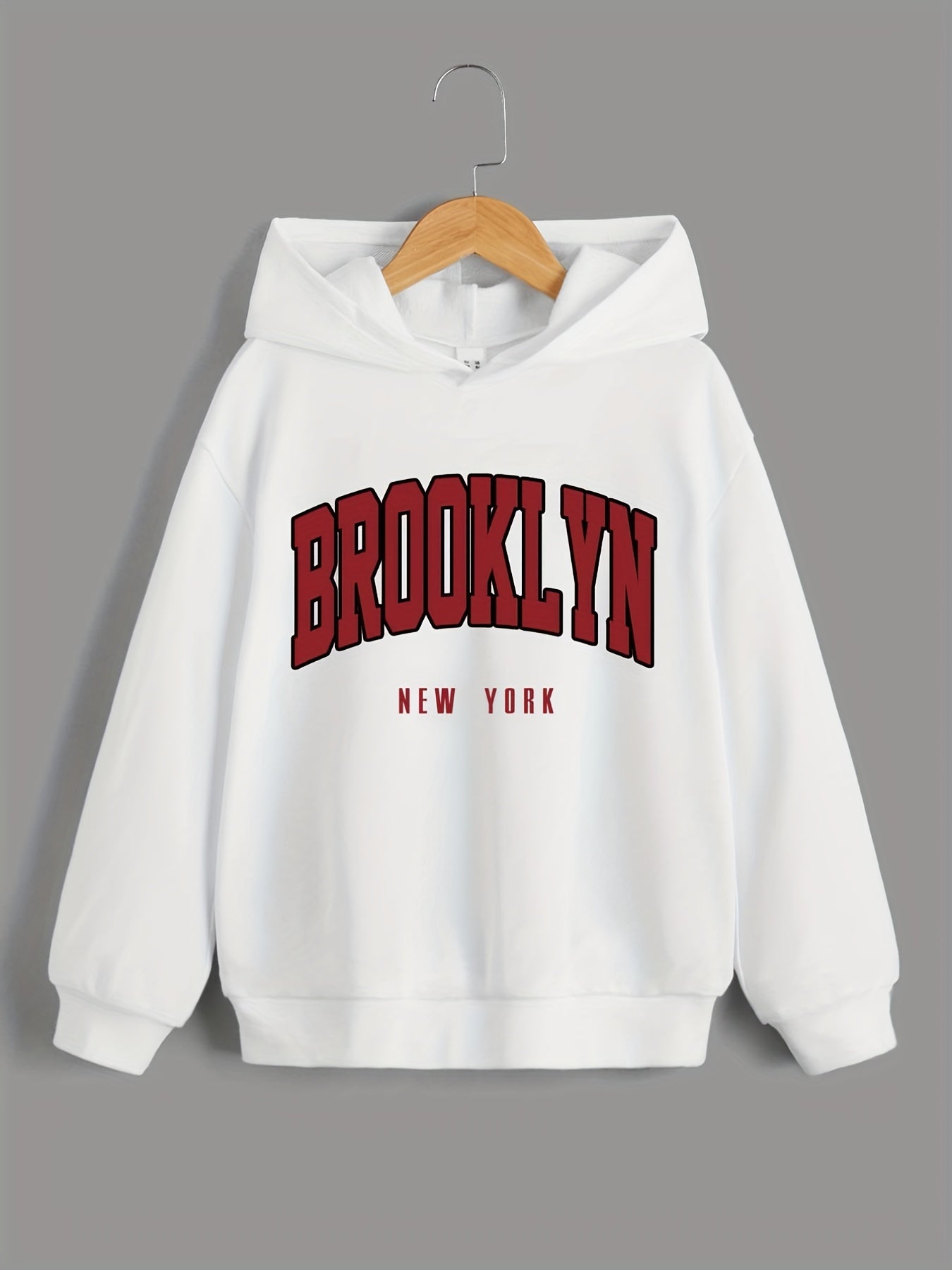 2pcs Boys Letter Print Hooded Sweatshirt Spring Fall Kids Clothing
