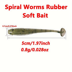 20pcs Soft Fishing Worms 0.8g Artificial Bait Swimbaits for Carp Bass