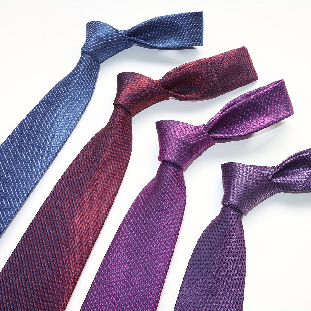 Solid Strip Classic Neck Tie for Men 15-Inch