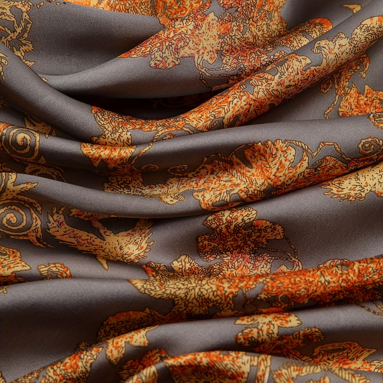 Vintage Court Pattern Bandana Large Square Scarf