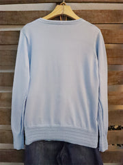 Women's Button Down Cardigan Crew Neck Sweater