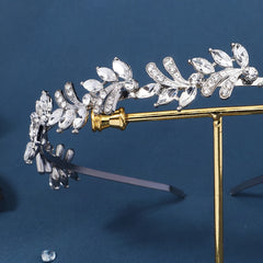 Bridal Crystal Headband Greek Leaf Hair Band Wedding Vintage Hair Piece