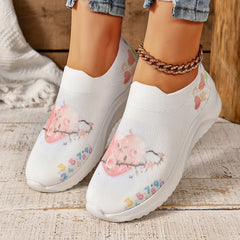 Heart & Flower Walking Shoes Slip on Woven Sneakers Women's Footwear