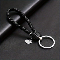 PU Leather Braided Rope Keychain Bag Pendant Key Chain Holder Trinket Keyring