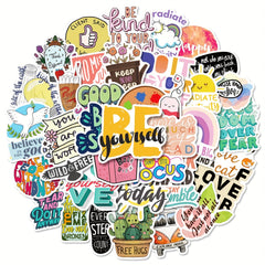 50 Inspirational Quotes Stickers - Motivational Sayings & Positive Affirmations