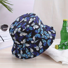 Butterfly Print Outdoor Bucket Hat Unisex Sunshade Hat