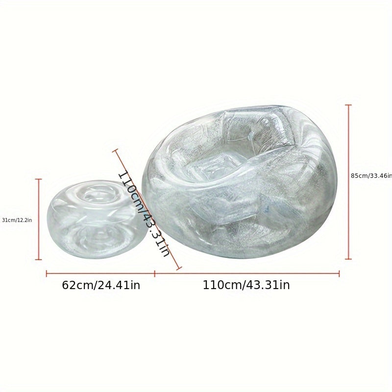 Transparent Sequins Lazy Sofa Portable Reclining Chair