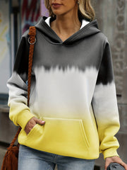 Casual Long Sleeve Block Hoodie Sweatshirt Women's Clothing