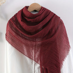 Solid Wrinkle Headband Thin Soft Breathable Scarf Casual Outdoor Shawl