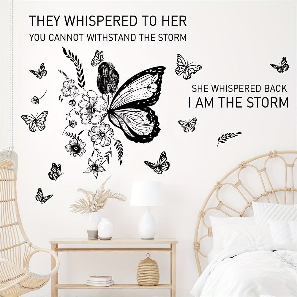 Butterfly Girl Wall Sticker Self Adhesive PVC Decal for Home Decor