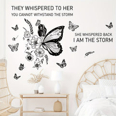 Butterfly Girl Wall Sticker Self Adhesive PVC Decal for Home Decor