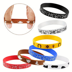2Pcs Cowboy Ink Printing Silica Gel Bracelet for Sports Team