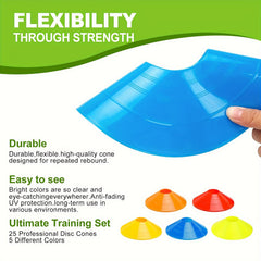 25pcs Agility Training Cones With Carry Bag for Soccer Basketball