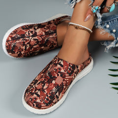 Colorful Print Low Top Casual Walking Shoes Lightweight Outdoor Sport Flat Shoes