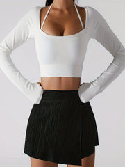 Elastic Waist Skorts Women's Casual Shorts