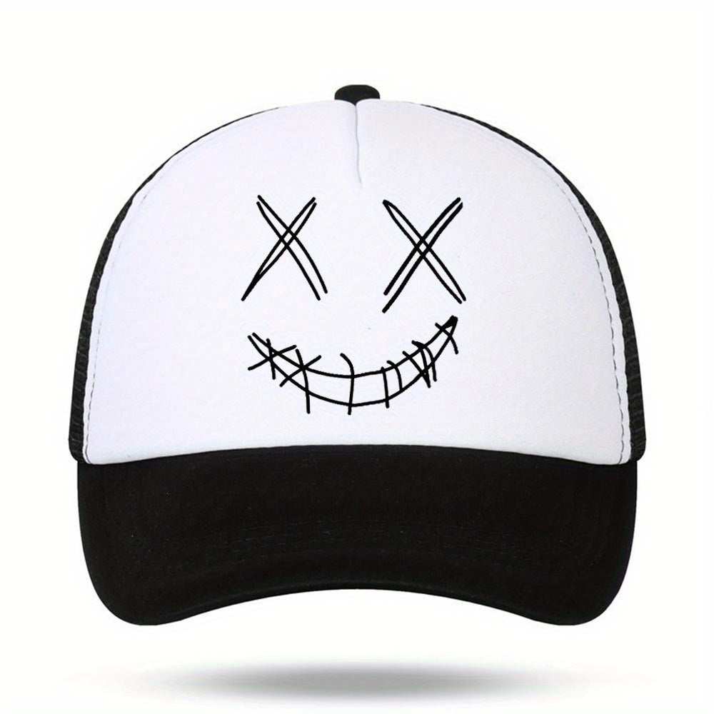 Cracked Corner Of The Mouth Print Men's Sunshade Mesh Hat