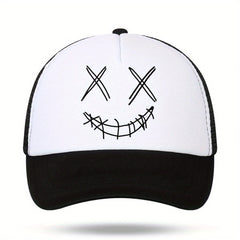Cracked Corner Of The Mouth Print Men's Sunshade Mesh Hat