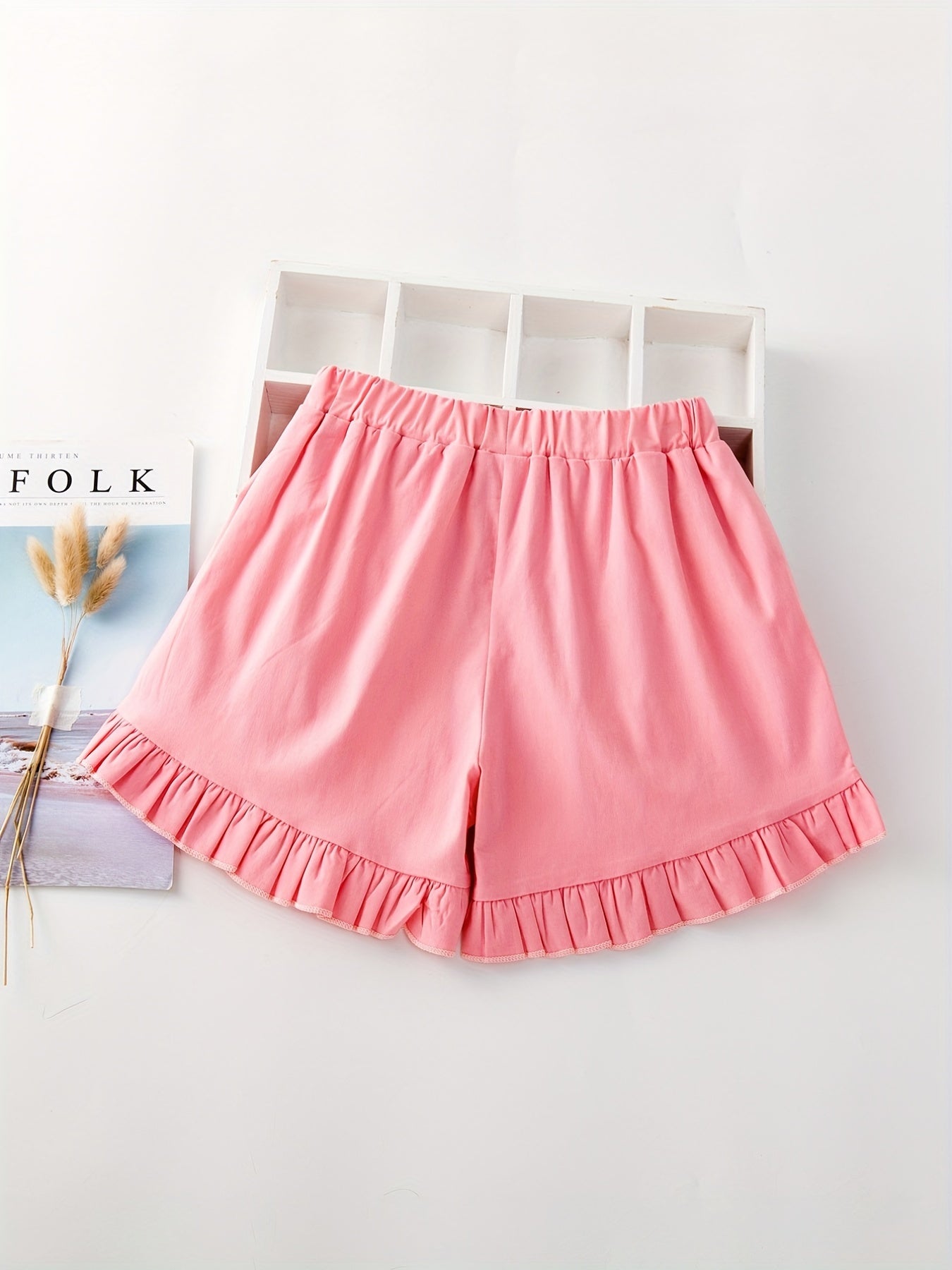 Girls' Summer Ruffle Edge Casual Shorts