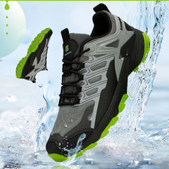 Baasploa Men's Lace Up Hiking Shoes Anti skid For Camping