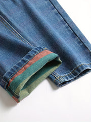 Slim Fit Ripped Jeans Men's Casual Distressed Denim Pants