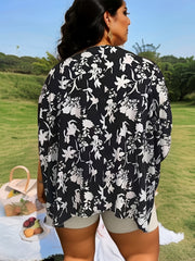 Casual Blouse Women's Ribbed Bat Sleeve V Neck Loose Blouse