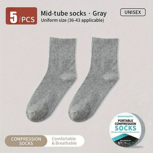 5 Pairs Disposable Wash Cotton Compression Socks