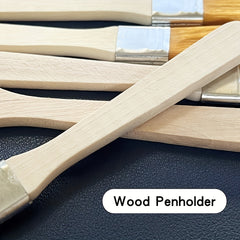 6pcs Nylon Paint Brush Short Wooden Rod Art Supplies