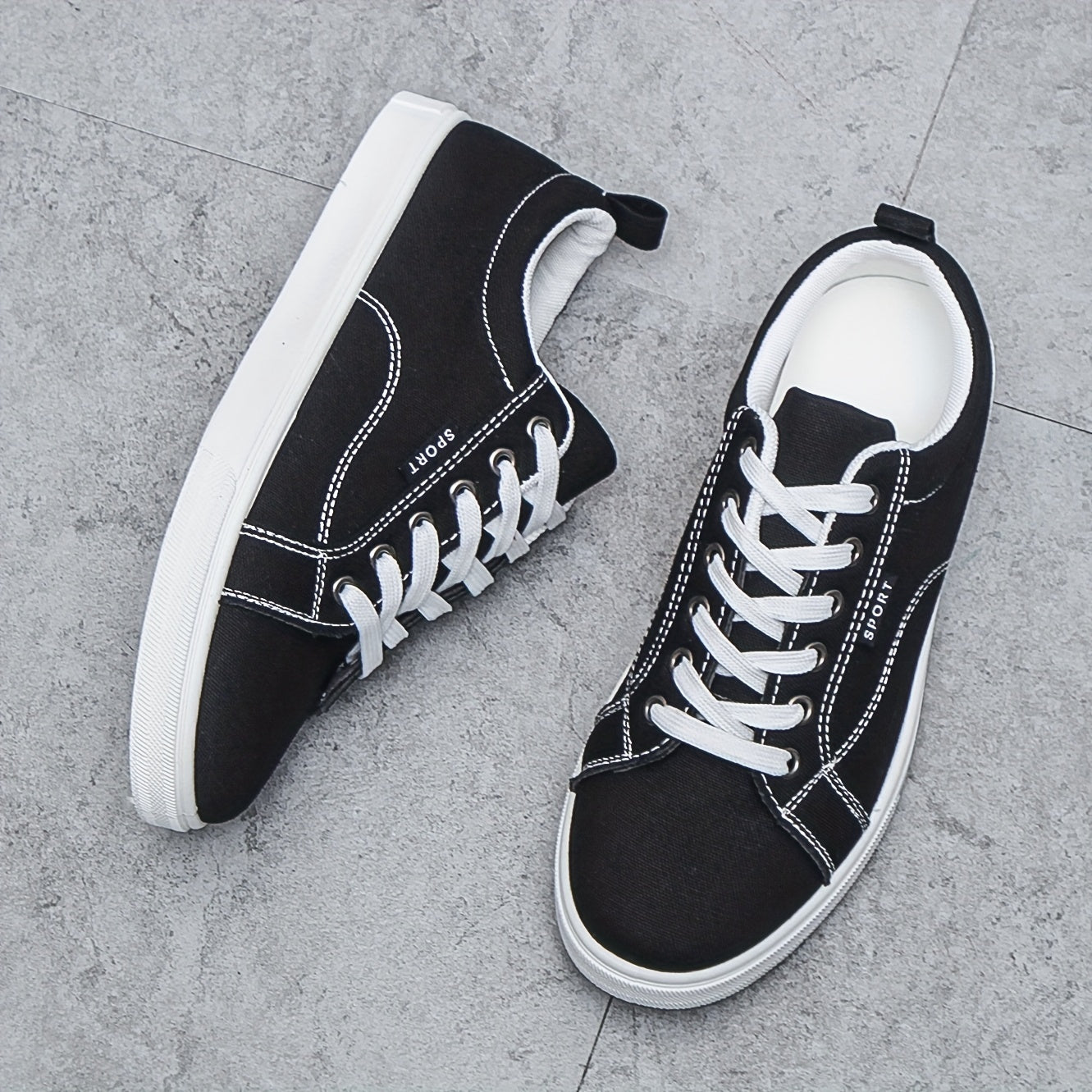 Men's Casual Breathable Canvas Shoes Low Top Non Slip