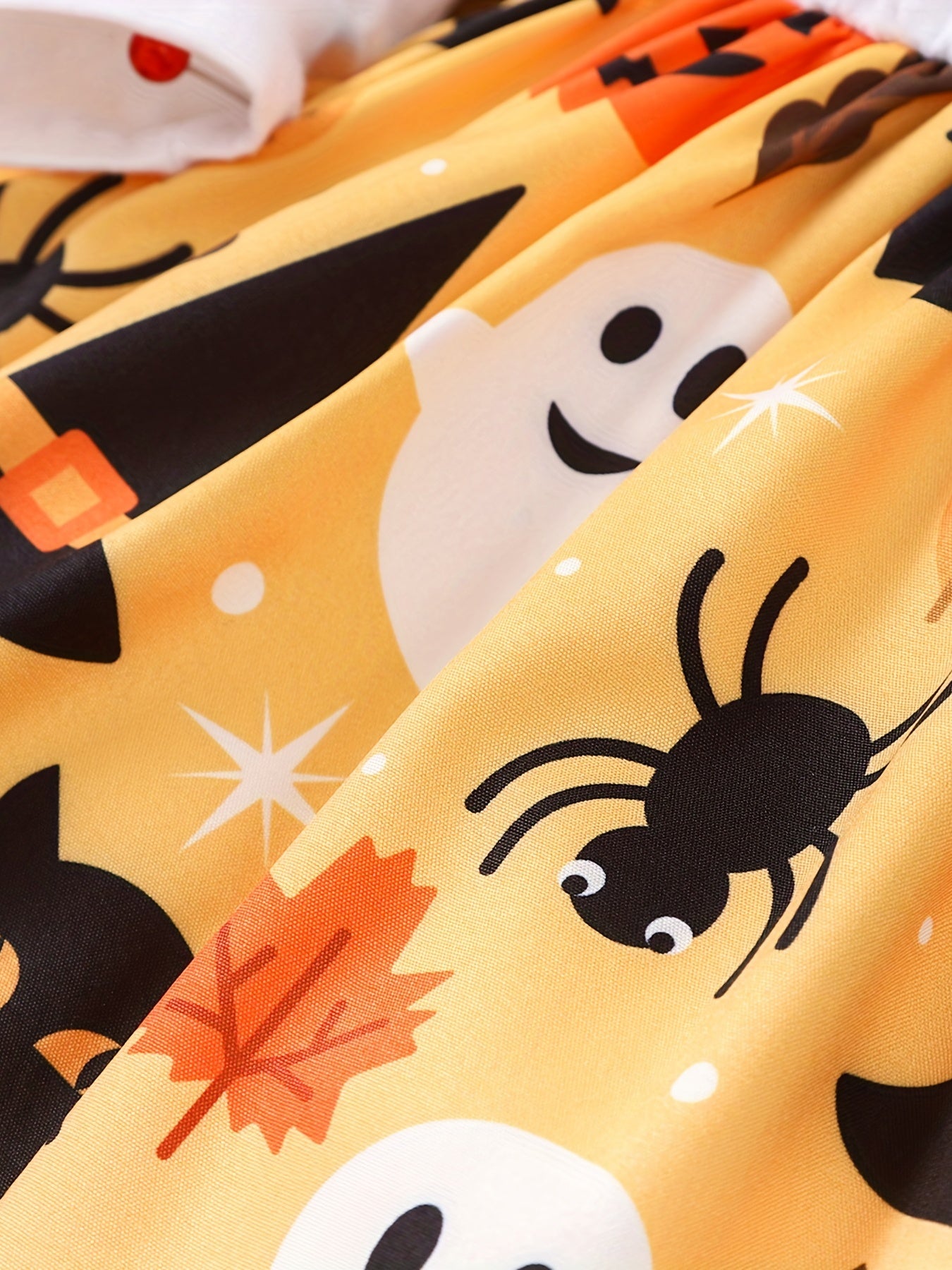 Cartoon Graphic Cotton Halloween Dress for Baby Girl