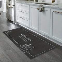 Crystal Velvet Gray Kitchenware Pattern Absorbent Floor Mat Halloween Home Decor
