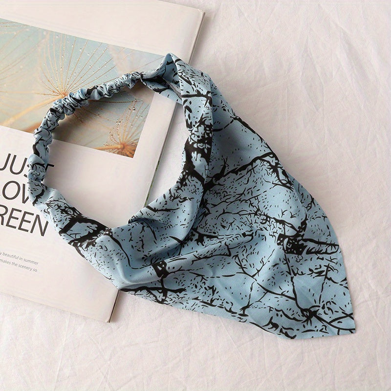Floral Print Chiffon Triangle Scarf Bandana Boho Head Wrap Hair Accessory