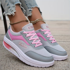 Women's Mesh Heightening Running Shoes Autumn Travel Sneakers