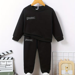 Boy's 2pcs Sweatshirt & Sweatpants Set Letter Print Kid's Clothes