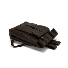 Men Leather Backpack Cow Leather Business Bag Waterproof