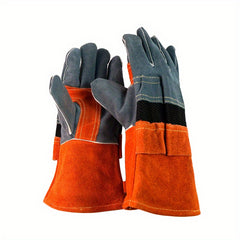 BBQ Grill Gloves Anti scalding 482F Heat Resistant Fireproof Cowhide Gloves