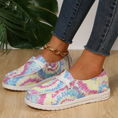 Women's Tie Dye Canvas Low Top Sneakers