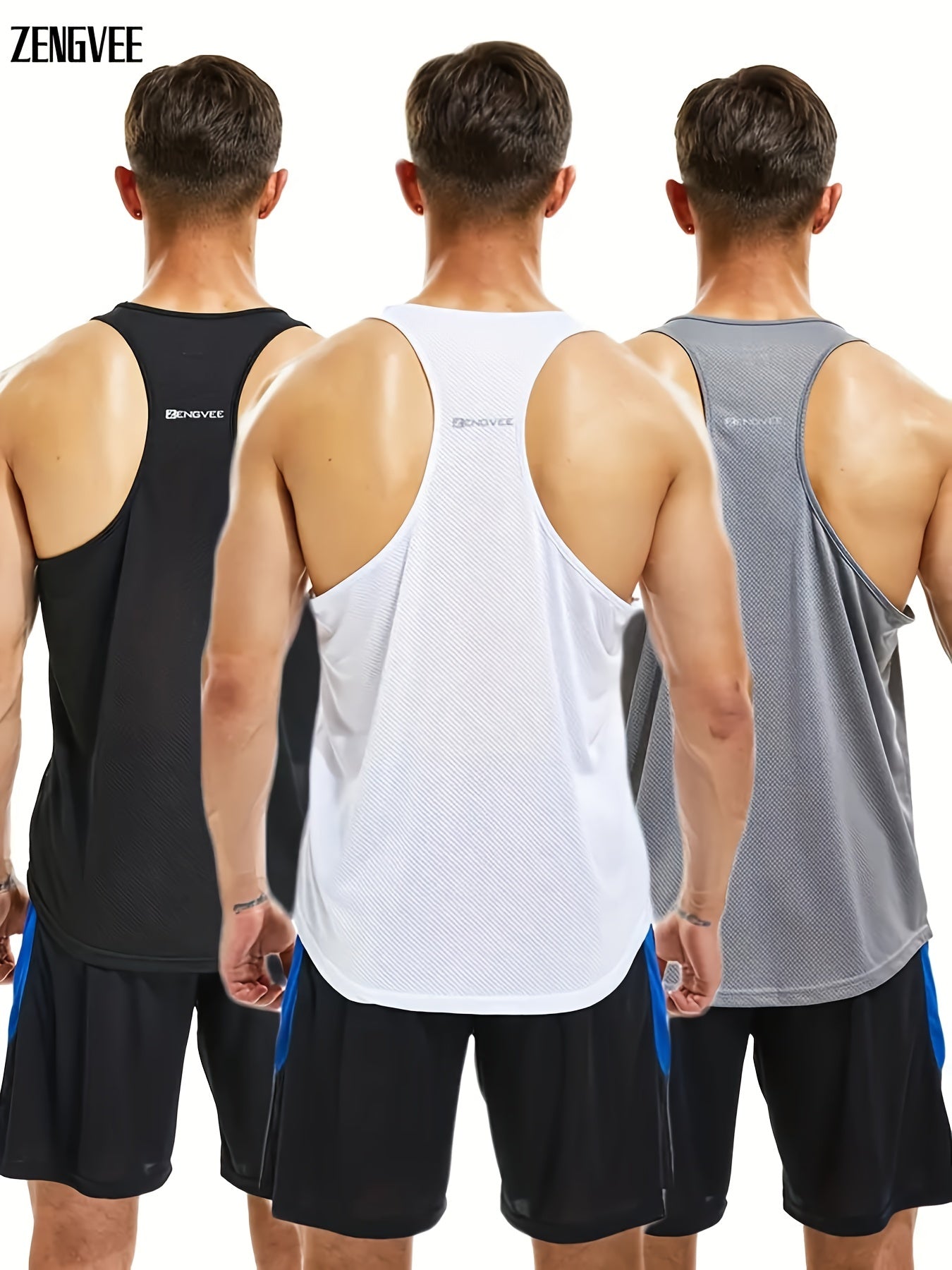 ZENGVEE Men's Gym Tank Tops Quick Dry Workout Bodybuilding Vest