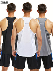 ZENGVEE Men's Gym Tank Tops Quick Dry Workout Bodybuilding Vest