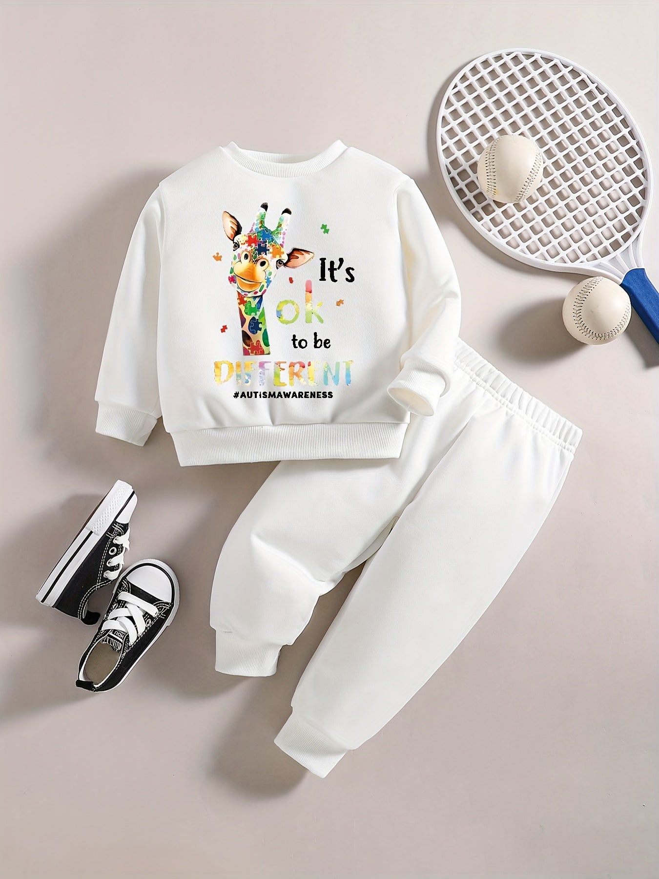 Baby Boy Casual Set Cartoon Graphic Sweatshirt Pants Outfit For Kids