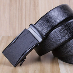 Men's Two Layer Cowhide Belt with Automatic Buckle
