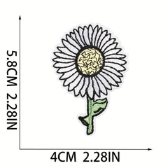 16pcs Embroidered Cloth Bag Patches - Colorful Hot Transfer Printing