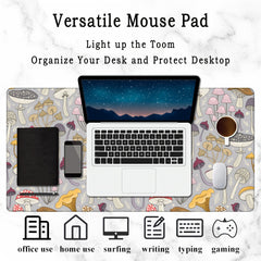Colorful Mushrooms Gaming Desk Mat, Extended Mouse Pad