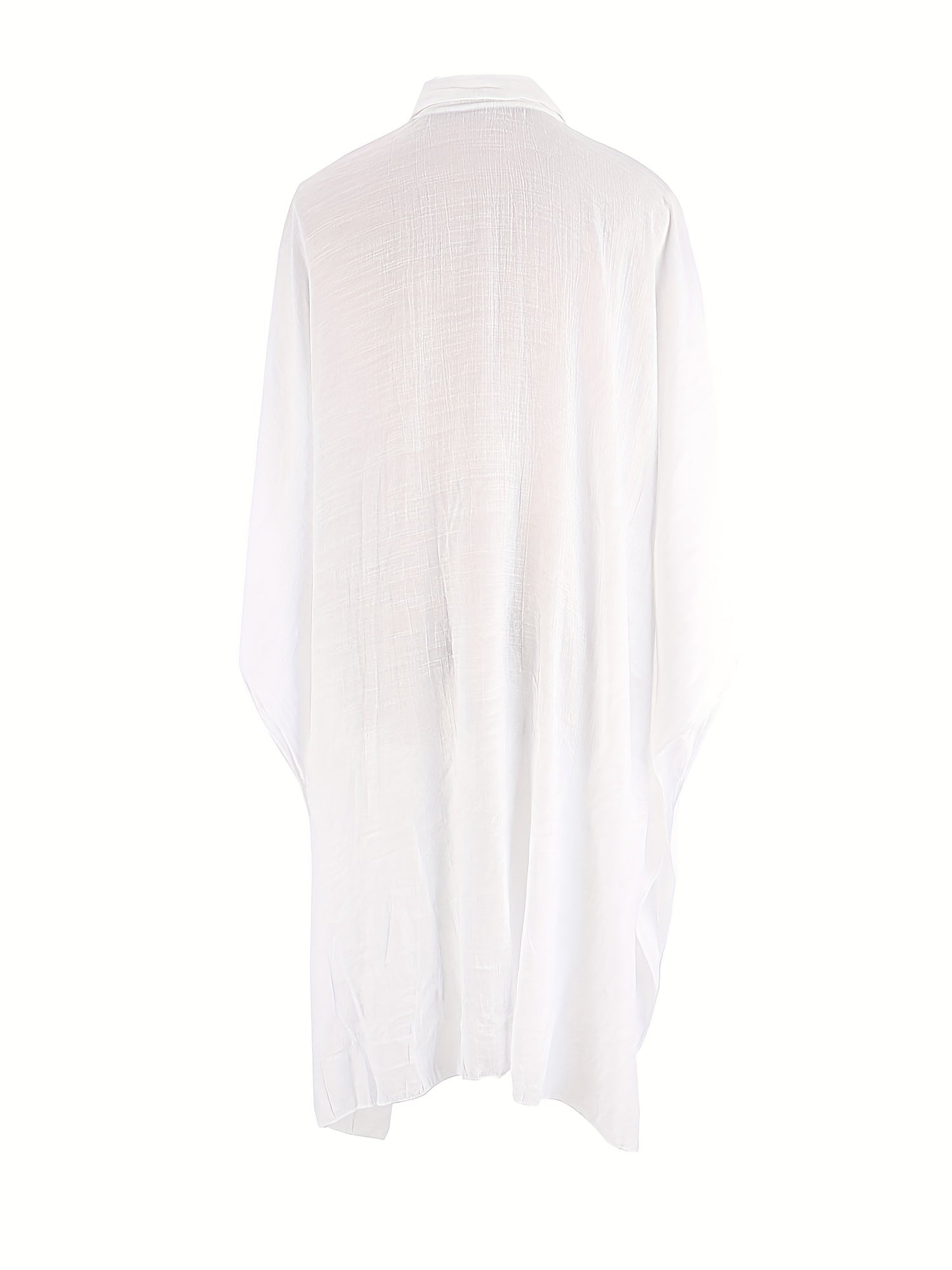 Boho Cover Up Sheer Button Up Batwing Sleeve Beach Cover Up