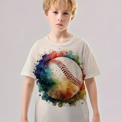 Kids Colorful Baseball 3D Print T-Shirt for Boys