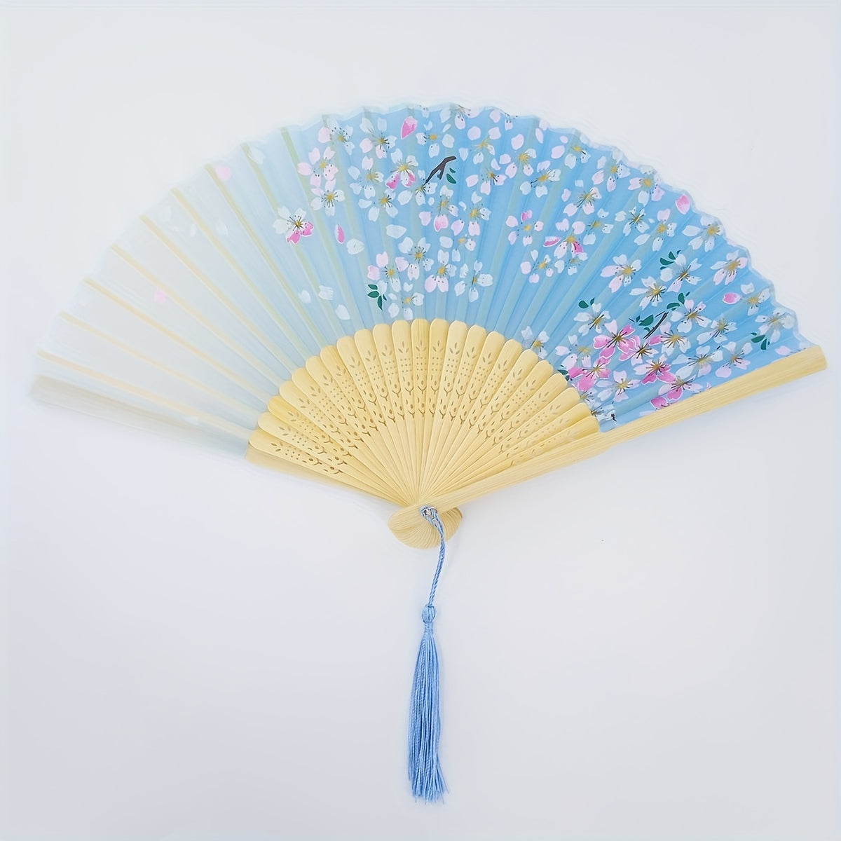 Chinese Flower Pattern Folding Fan Cheongsam Accessories Stage Performance